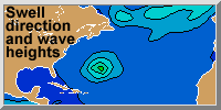 Current ocean wave height and swell direction graphs