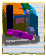 Section view model of assembly machine component